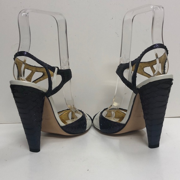 Francesco Sacco Made in Italy White Leather wSnake - Picture 4 of 6